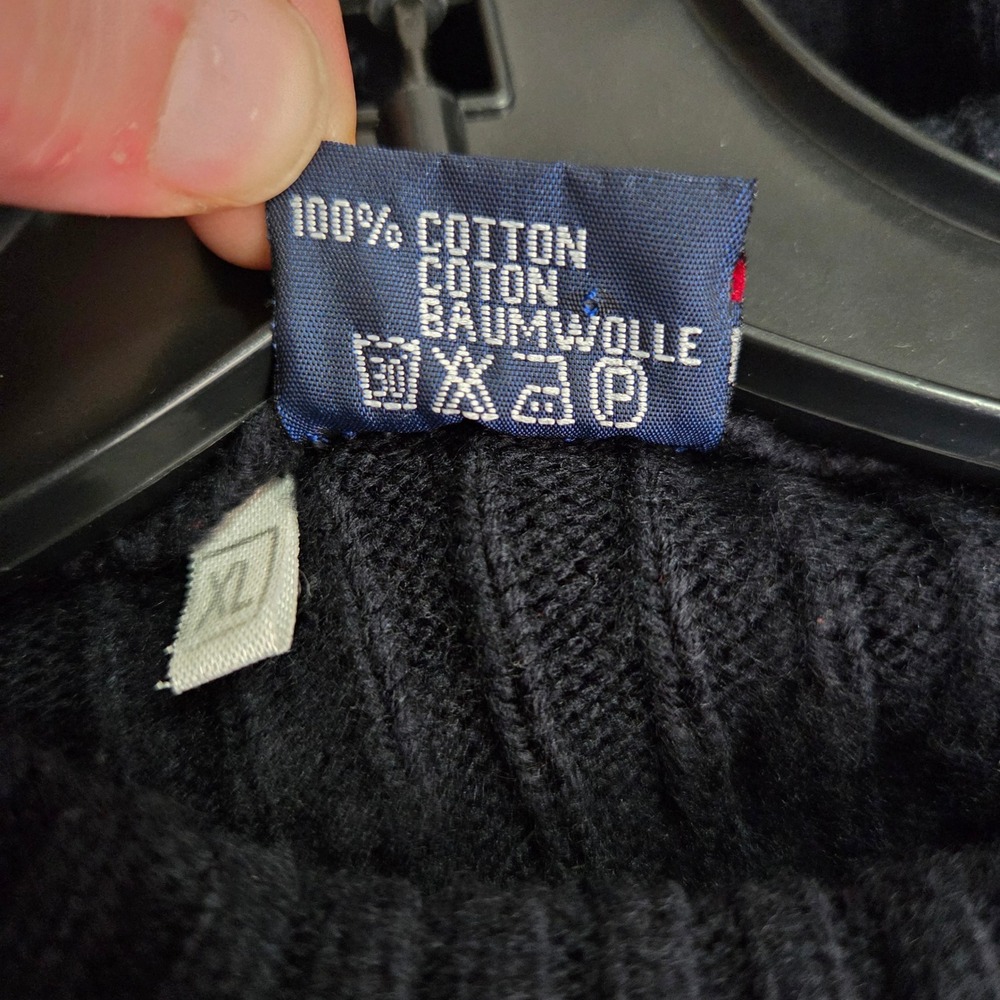 Vintage Polo Sport‎ Ralph Lauren Ribbed Crewneck Pullover Sweater XL Navy Cotton - Picture 12 of 12